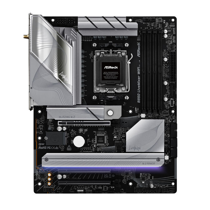ASROCK B850 LiveMixer WiFi motherboard, socket AM5, AMD B850, ATX, DDR5 image number 4
