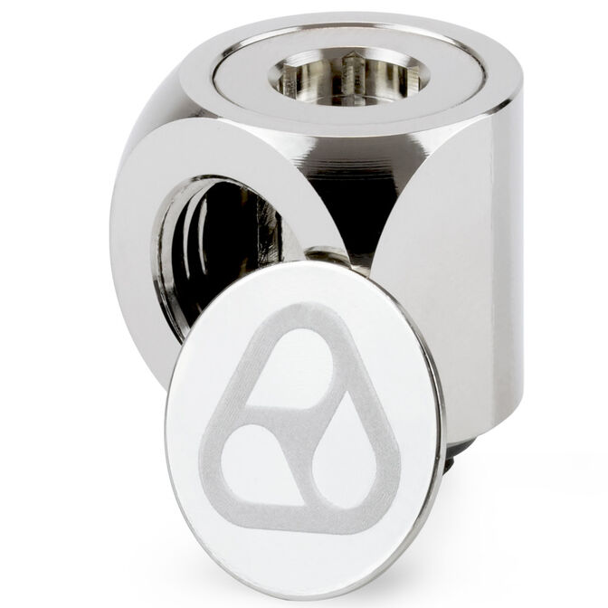 Thermal Grizzly DeltaMate Rotary Fitting - 90 Degrees, Gloss Nickel, Pack of 6 image number 2