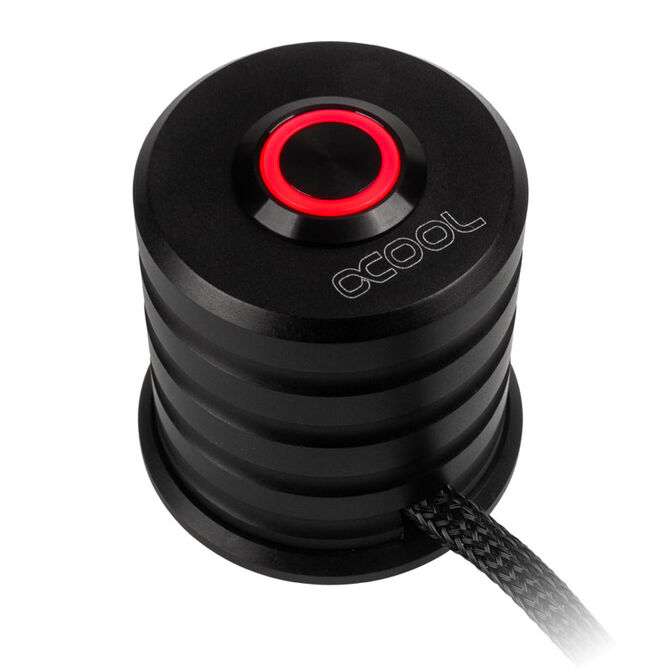 Alphacool Powerbutton mit Taster 19mm rot beleuchtet - Deep Black image number 1