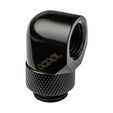Alphacool Eiszapfen Adapter 90 Grad G1/4 Zoll AG auf G1/4 Zoll IG - drehbar, schwarz image number null