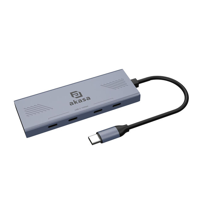 Akasa USB 4-in-1-Hub - 4x USB-C, 18cm, silber image number 0