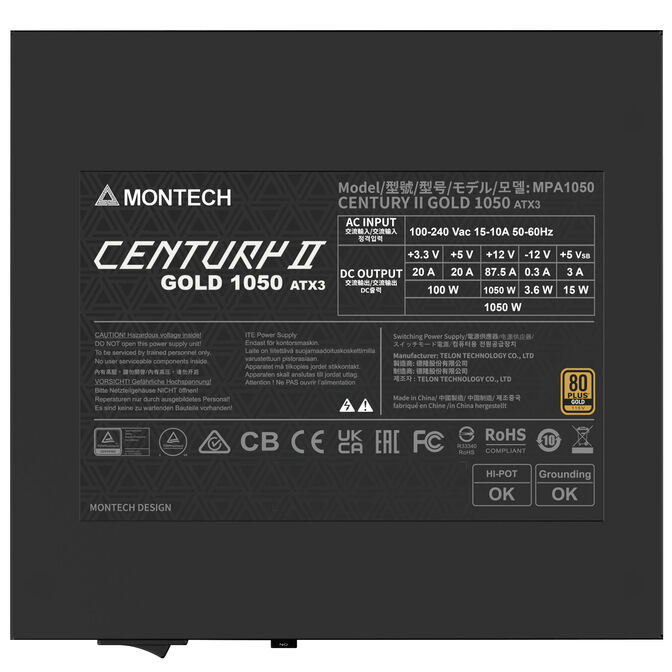 Montech Century II 80 PLUS Gold Netzteil, vollmodular, ATX 3.1, PCIe 5.1 - 1.050 Watt image number 5
