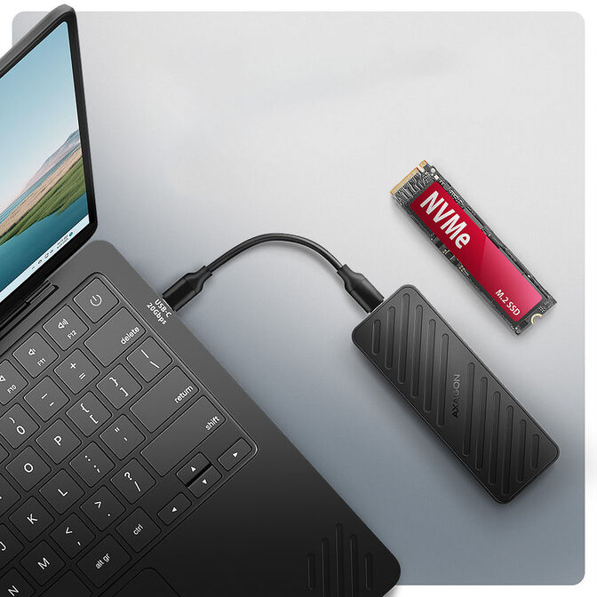 AXAGON EEM2-20G NVMe-SSD-Geh&auml;use, USB-C 3.2, 20 Gbps, 2230 - 2280 - schwarz image number 6