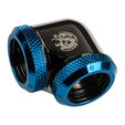 Bitspower Adapter 90 Grad 16mm AD Hardtube auf 16mm AD Hardtube - schwarz gl&auml;nzend/blau image number null