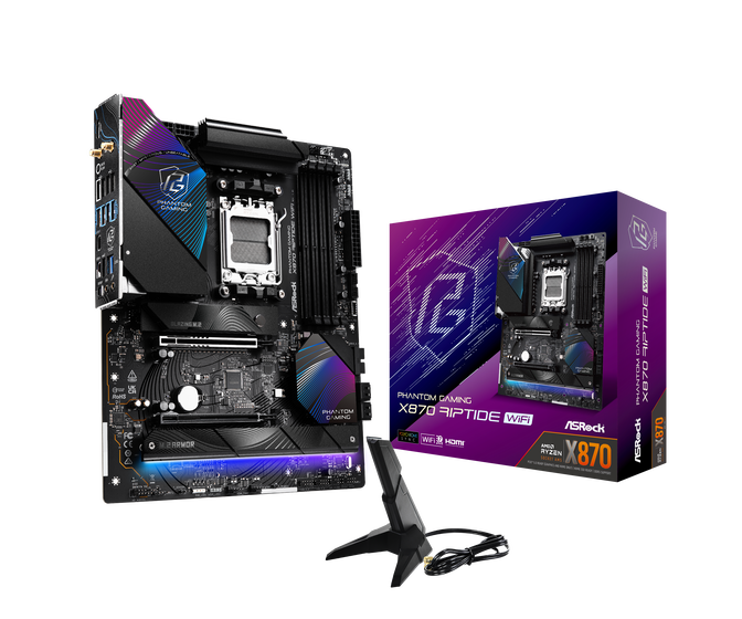 ASRock X870 Riptide WiFi motherboard, Socket AM5, AMD X870, ATX, DDR5 image number 0