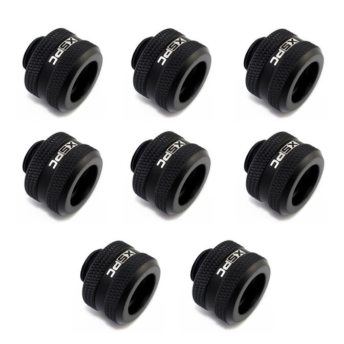 XSPC Anschluss G1/4" auf 14mm Hardtube, schwarz matt - 8 St&uuml;ck image number 0