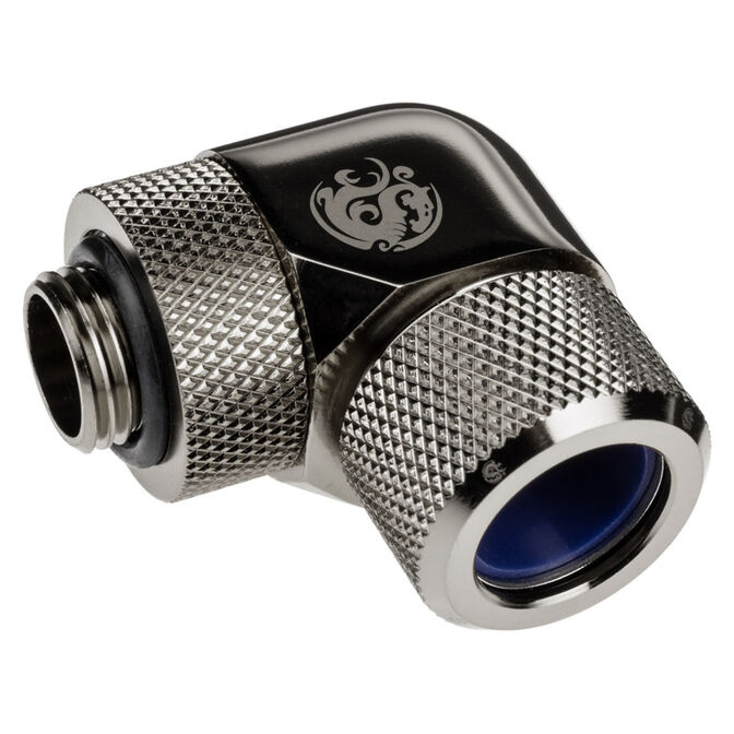 Bitspower Advanced Multi-Link Adapter Connection 90 Degrees G1/4 Inch Female Thread to 14mm Outer Diameter Hardtube - Rotatable. image number 0