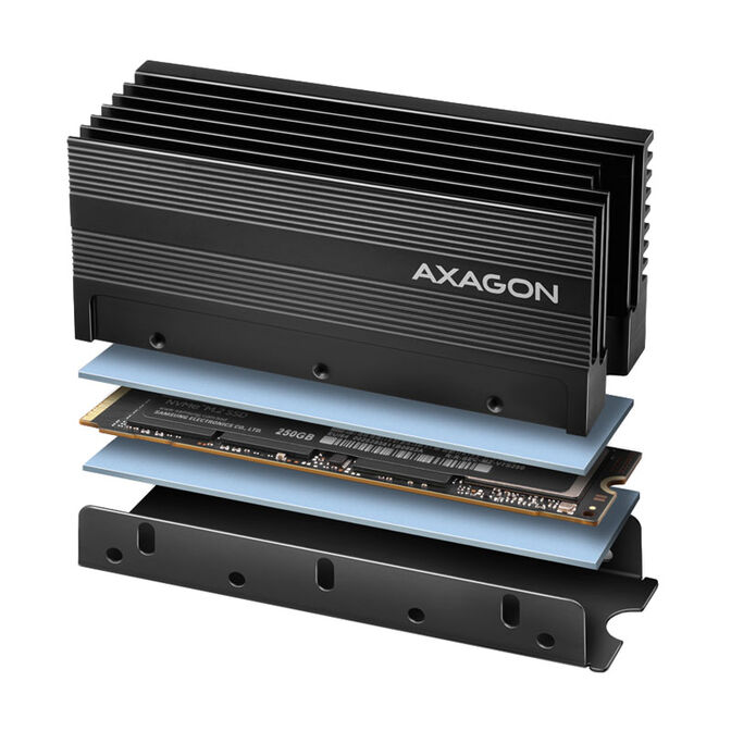 AXAGON CLR-M2XL passive - M.2 SSD, 2280 - Aluminium-Heatspreader mit K&uuml;hlrippen image number 2