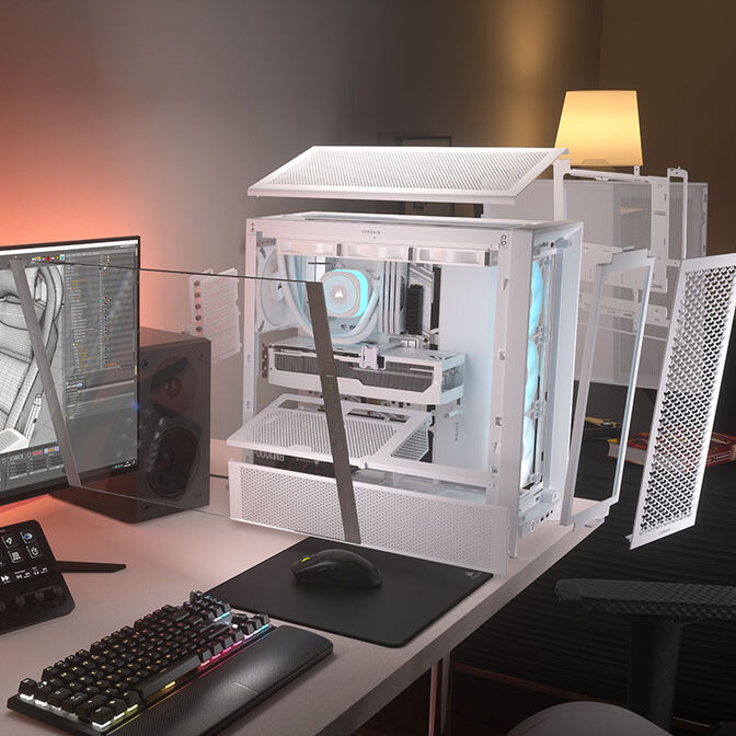 Corsair Frame 4000D RS ARGB PC-Geh&auml;use, Midi-Tower, E-ATX, RGB, Tempered Glass - wei&szlig; image number 10
