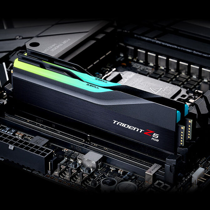 G.Skill Trident Z5 RGB DDR5-7600 RAM, CL36, XMP - 32 GB Dual-Kit, schwarz image number 4