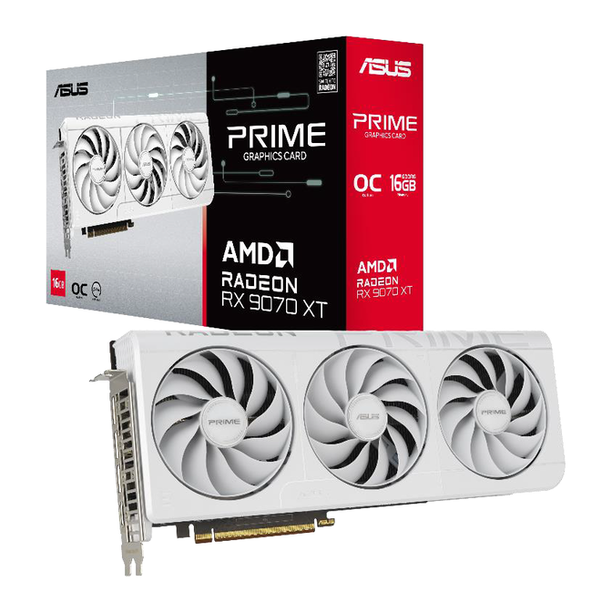 ASUS Prime Radeon RX 9070 XT White OC Edition Grafikkarte, 16384 MB GDDR6 image number 0