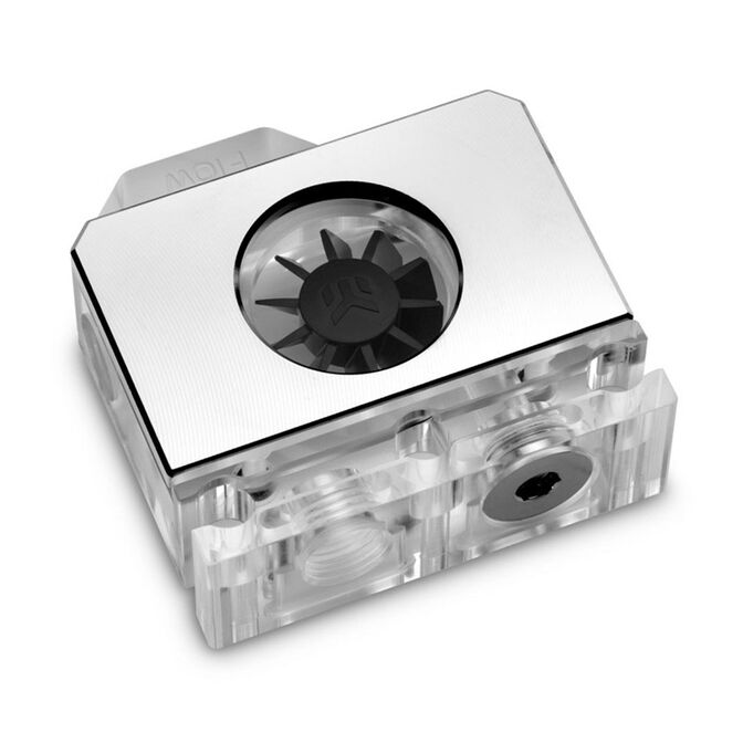 EK Water Blocks EK-Quantum Scalar Flowmeter Bottom-To-Top D-RGB - Nickel image number 1