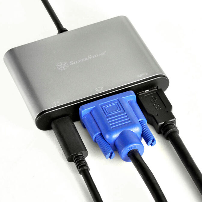SilverStone SST-EP06C - USB 3.1 Typ-C auf VGA/USB Type C/USB Type A Adapter Hub image number 8