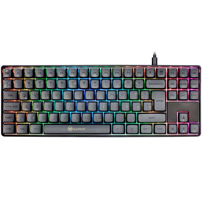 GAMIAC TKL90G Gaming Tastatur, Kailh Blue Switches, RGB - schwarz/grau image number 2