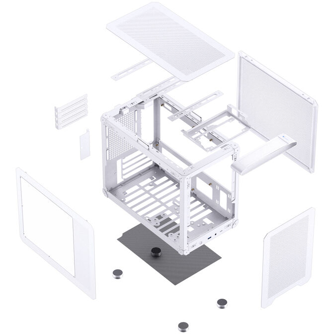 Jonsbo C6 MAX PC case, mini case, Micro-ATX, Tempered Glass - white image number 17
