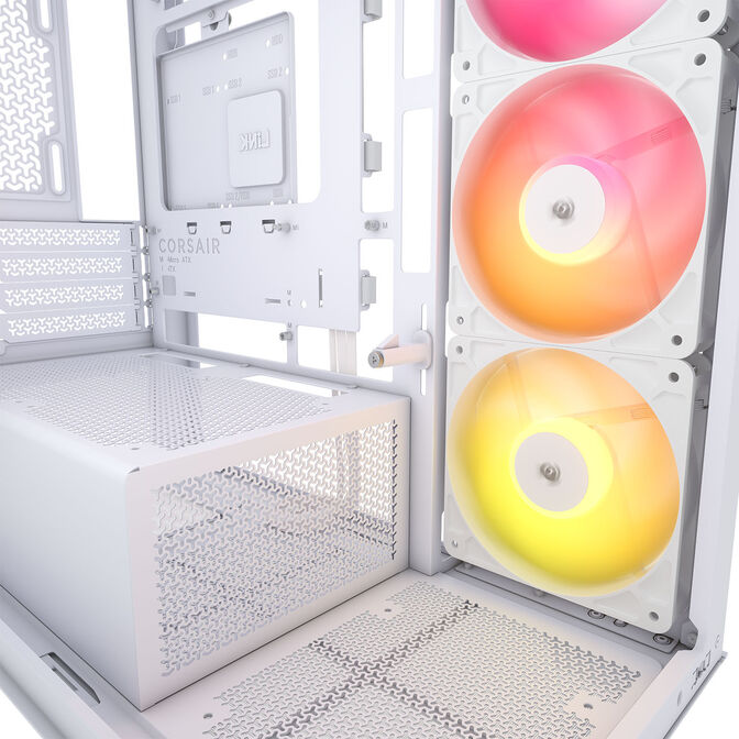 Corsair 2800X RS-R ARGB PC Case, Mini Case, mATX, Tempered Glass - including 3x 120mm Fans, White image number 9