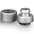 Thermal Grizzly DeltaMate Compression Fitting, Brass, G1/4" Thread - Nickel, ST16, Pack of 6 image number null