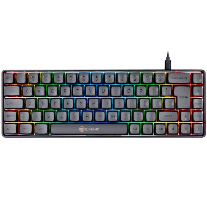 GAMIAC TKL69G SF Gaming Keyboard, Kailh Blue Switches, RGB - black/grey image number 2
