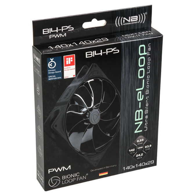 Noiseblocker NB-eLoop Fan B14-PS Black Edition - 140mm PWM, 3 St&uuml;ck image number 5