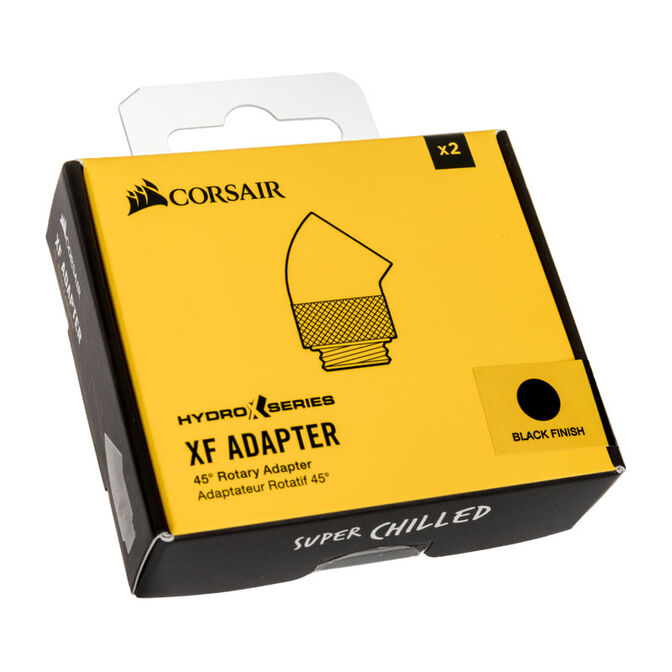 Corsair Hydro X Series Adapter 45 Grad G1/4 Zoll AG auf G1/4 Zoll IG - 2er Pack, drehbar, schwarz image number 2
