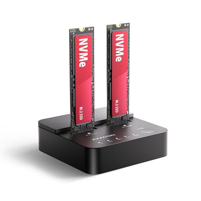 AXAGON ADSA-M2C22L M.2-Dockingstation, USB-C 20Gbps, 2x M.2, Klonfunktion - schwarz image number 0