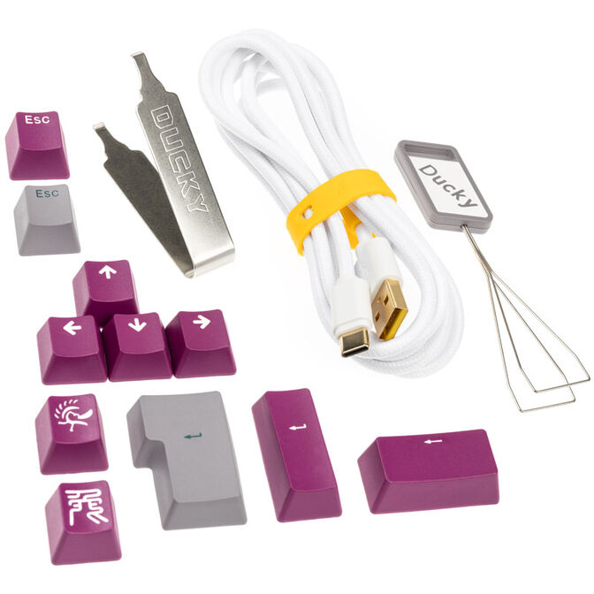 Ducky One 3 Mist Grey Mini Gaming Keyboard, RGB LED - MX-Ergo-Clear image number 8