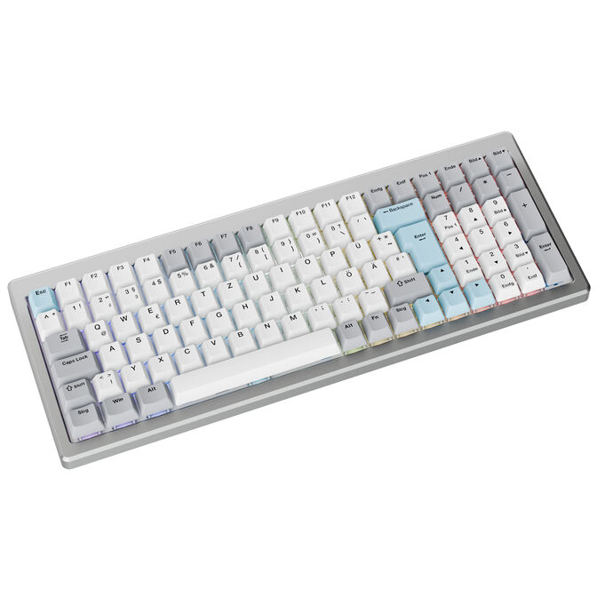 Ducky Cushion 98 Silver DE Layout Ducky Silent Green Switch image number 1