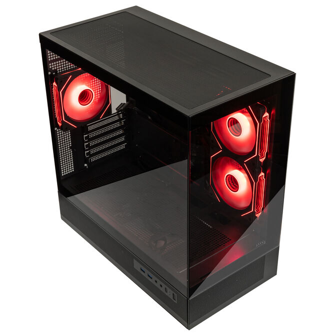 GSI SmartAssembly ARGB Glass Micro-ATX PC Geh&auml;use, Midi-Tower, Micro-ATX, Tempered Glass - schwarz, 650 Watt Bronze-Netzteil image number 1