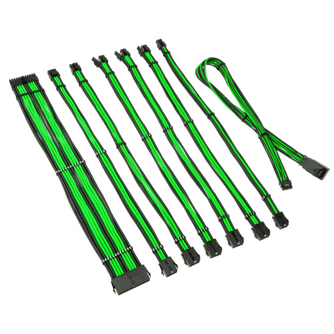 Kolink Core Pro Braided Cable Extension Kit 12V-2x6 Typ 1 - Venom Green image number 1