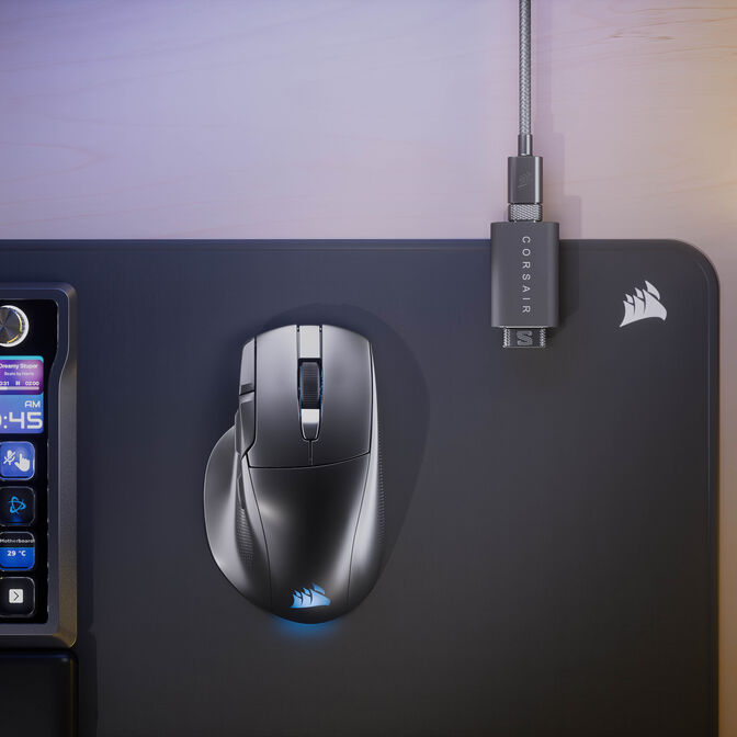 Corsair Nightsword v2 Wireless Gaming Mouse, Optical Sensor, 8,000Hz, RGB - Black image number 12