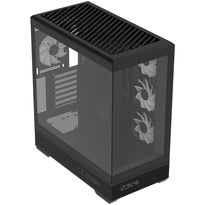 Aerocool P500B PC Case, Midi Tower, ATX, Tempered Glass, RGB - Black image number 3