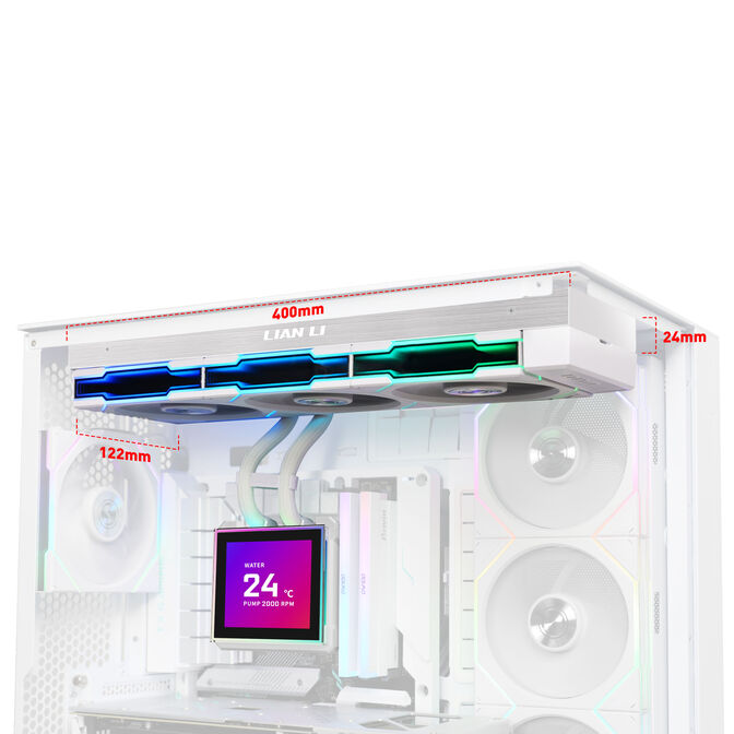 Lian Li HydroShift II LCD-S 360TL AiO-Wasserk&uuml;hlung, RGB, LCD-Display - 360mm, wei&szlig; image number 4