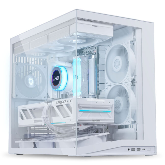 Lian Li O11 Dynamic Mini V2 Flow PC-Geh&auml;use, Mini-Geh&auml;use, ATX, Tempered Glass - inklusive 5x 120-mm-L&uuml;fter, wei&szlig; image number 1