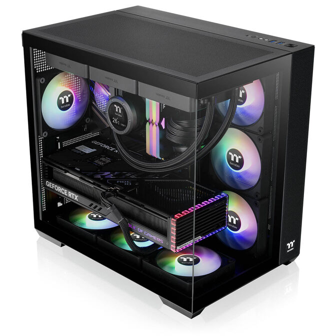 Thermaltake View 380 TG ARGB PC Case, Mid Tower, ATX, ARGB, Tempered Glass - Black image number 3