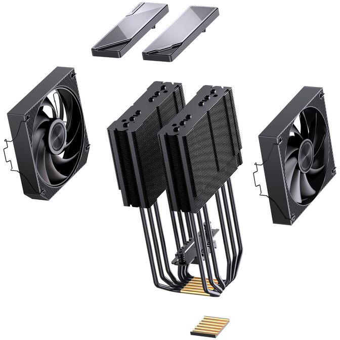Jonsbo CA90 CPU-K&uuml;hler, Dual-Tower, 1 x 130mm / 1 x 120mm, PWM, ARGB - schwarz image number 12