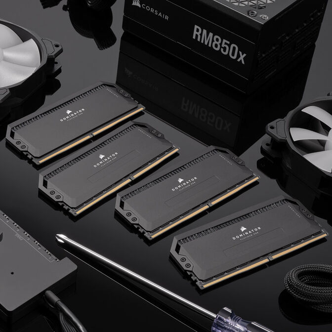 Corsair Dominator Platinum RGB DDR5-6400 RAM, CL32, XMP - 64GB Quad-Kit, black image number 8