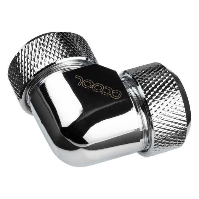 Alphacool Eiszapfen 13mm Hardtube Anschraubt&uuml;lle 90 Grad L-Verbinder Acryl- Messingrohre - chrome image number 1
