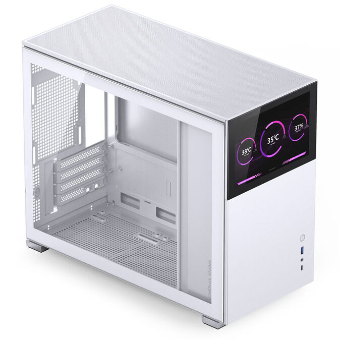 Jonsbo D31 Screen Micro-ATX Case, Tempered Glass - white image number 1