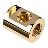 EK Water Blocks EK-Quantum Torque T-Splitter 3x G1/4 inch female thread - gold