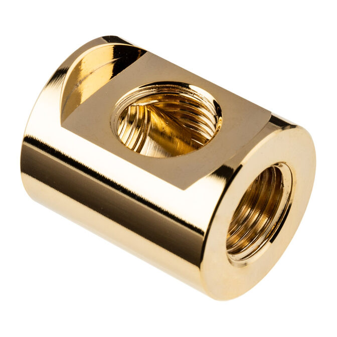 EK Water Blocks EK-Quantum Torque T-Splitter 3x G1/4 inch female thread - gold image number 0