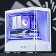 Jonsbo D200 PC Case, Mini Tower, mATX, Tempered Glass - white image number null