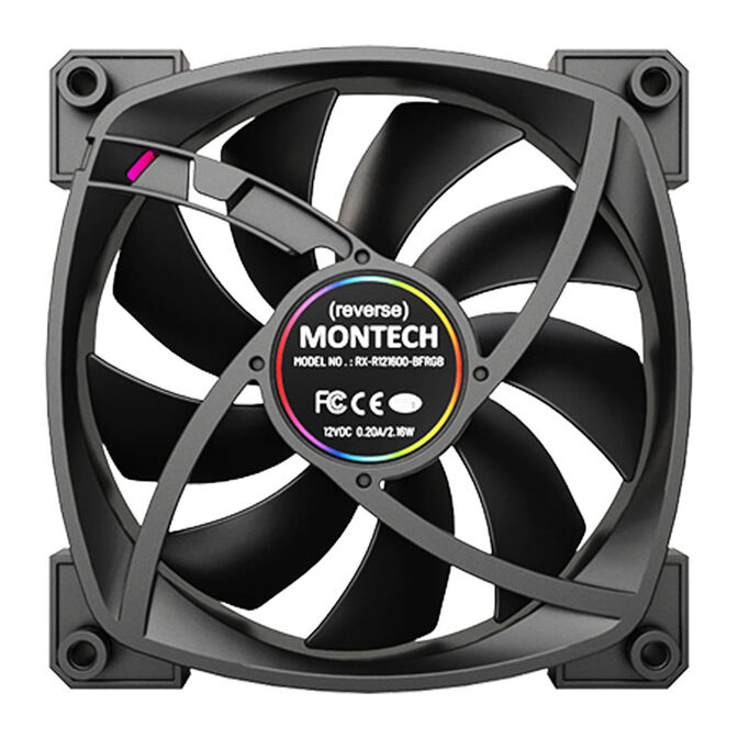 Montech RX120 PWM ARGB Reverse L&uuml;fter - 120mm, schwarz image number 5