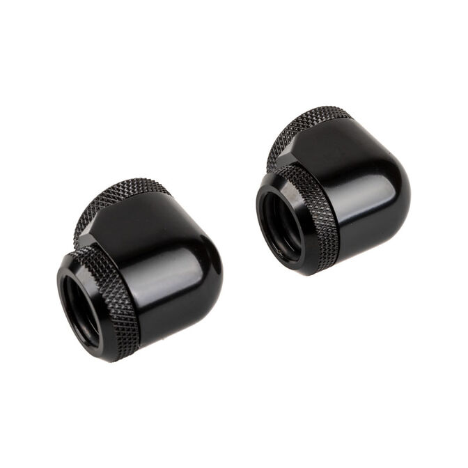 Corsair Hydro X Series XF Hardline Adapter 90 Degree 14mm OD to 14mm OD Hardtube - 2 Pack, Black image number 1