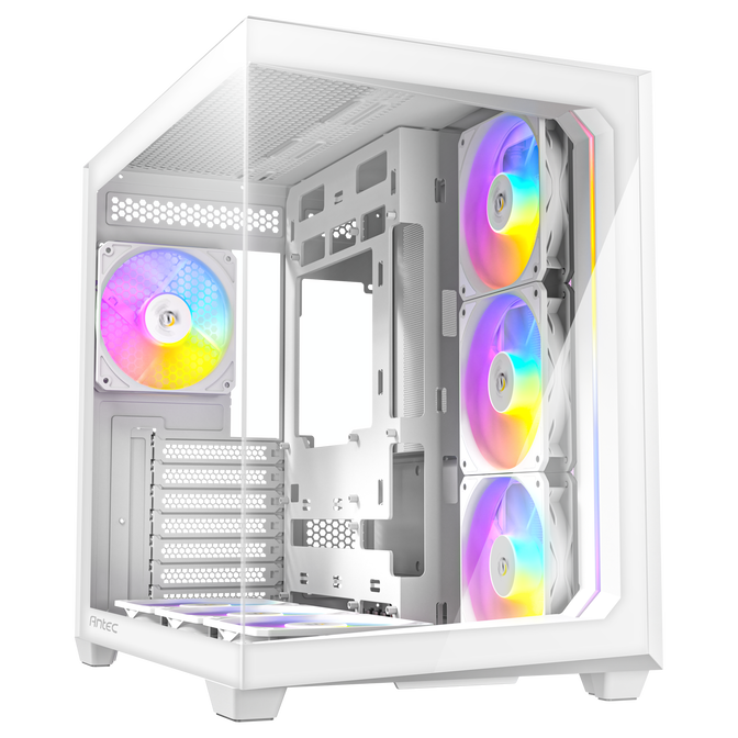 Antec C5 PC case, mid tower, ATX, RGB, tempered glass - white image number 1