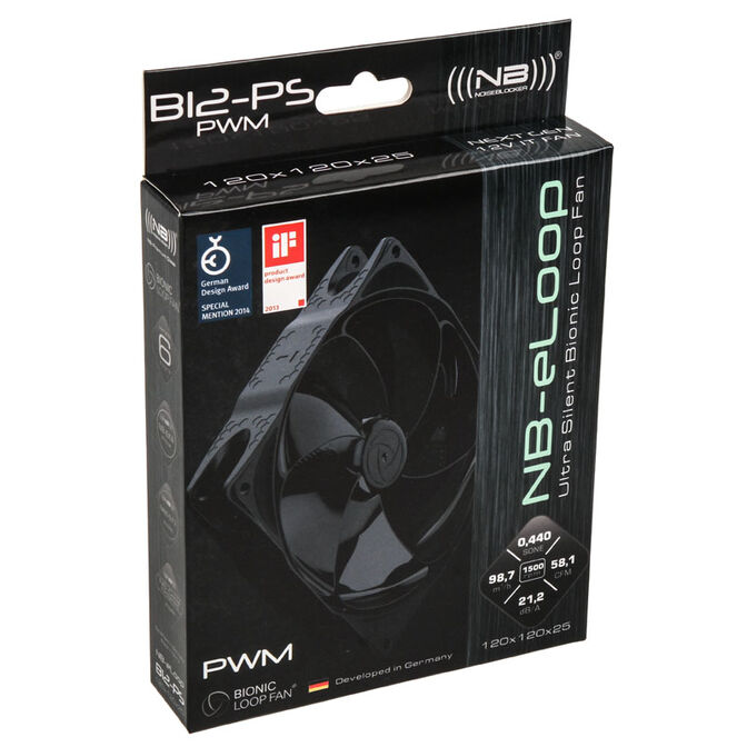 Noiseblocker NB-eLoop Fan B12-PS Black Edition - 120mm PWM, 3 pieces image number 5