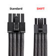 CableMod C-Series Pro ModMesh Cable Set, 2x 12V-2x6 Cable, StealthSense, for Corsair Type 5 RMx Shift PSUs - black, 65cm image number null