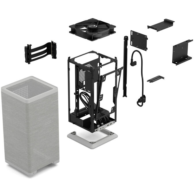 Fractal Design Mood Mini-ITX PC Case - Light Grey image number 9