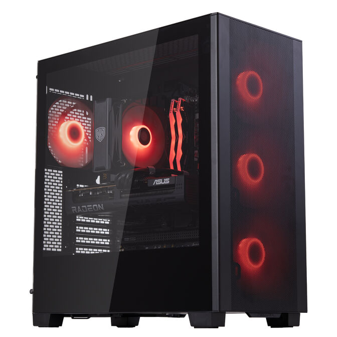 Gaming-PC Mach 5 Rot, AMD Ryzen 5 7500X3D, RX 9070 XT - Fertig-PC image number 0