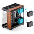 JONSBO TK-4 Wood PC Case, Mid Tower, ATX, Tempered Glass - black image number null