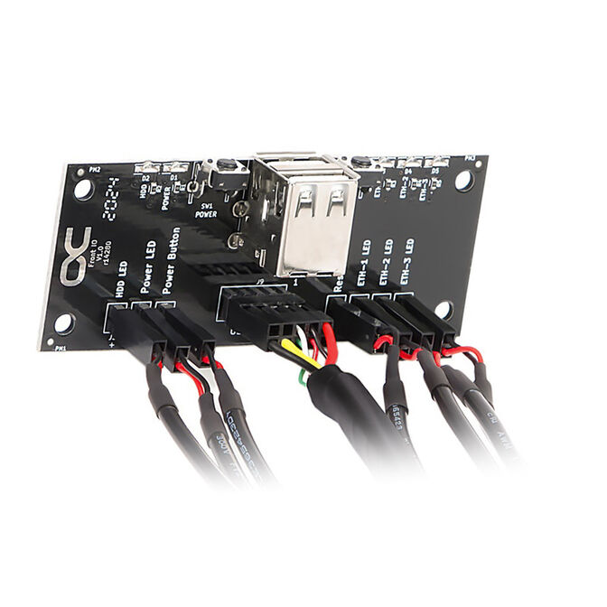 Alphacool Front I/O-Panel mit USB 2.0 und Kabelsatz f&uuml;r Servergeh&auml;use image number 0